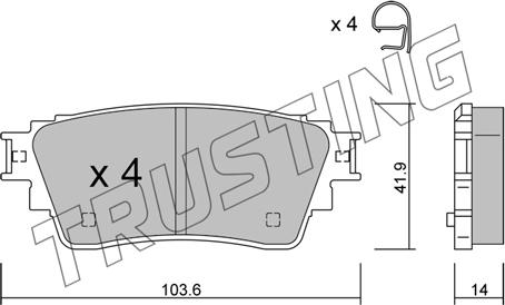 Trusting 1160.0 - Kit de plaquettes de frein, frein à disque cwaw.fr