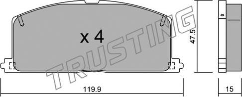 Trusting 110.0 - Kit de plaquettes de frein, frein à disque cwaw.fr