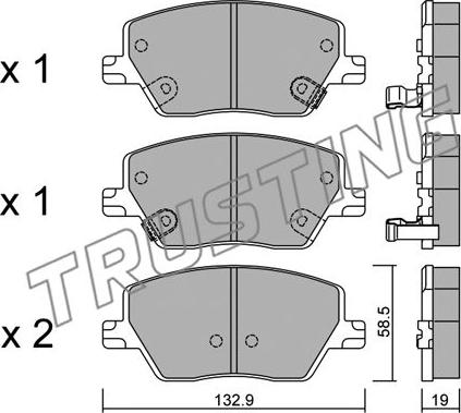 Trusting 1103.0 - Kit de plaquettes de frein, frein à disque cwaw.fr