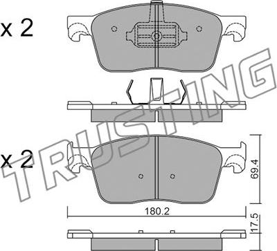 Trusting 1107.0 - Kit de plaquettes de frein, frein à disque cwaw.fr