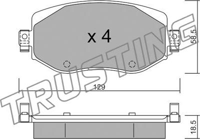 Trusting 1110.0 - Kit de plaquettes de frein, frein à disque cwaw.fr