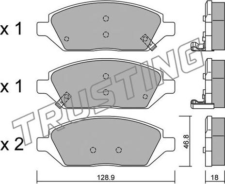 Trusting 1113.0 - Kit de plaquettes de frein, frein à disque cwaw.fr