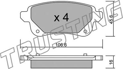 Trusting 1112.0 - Kit de plaquettes de frein, frein à disque cwaw.fr