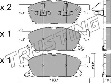 Trusting 1117.0 - Kit de plaquettes de frein, frein à disque cwaw.fr