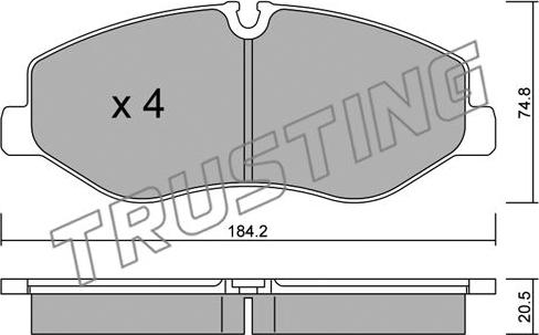 Trusting 1139.0 - Kit de plaquettes de frein, frein à disque cwaw.fr