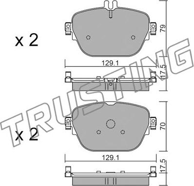 Trusting 1138.0 - Kit de plaquettes de frein, frein à disque cwaw.fr