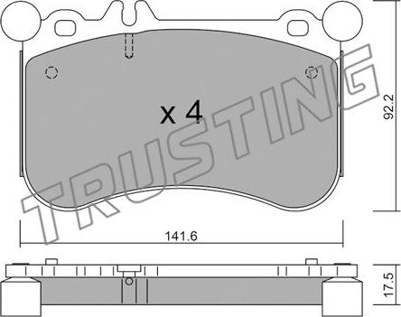 Trusting 1133.0 - Kit de plaquettes de frein, frein à disque cwaw.fr