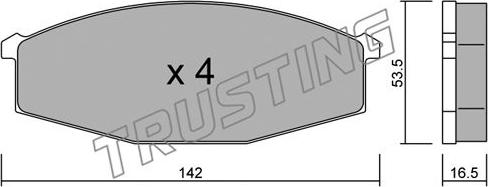 Trusting 112.0 - Kit de plaquettes de frein, frein à disque cwaw.fr