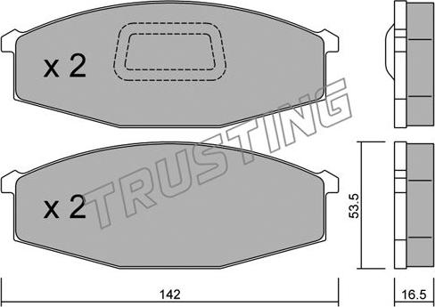 Trusting 112.1 - Kit de plaquettes de frein, frein à disque cwaw.fr