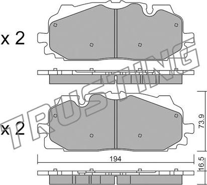 Trusting 1128.0 - Kit de plaquettes de frein, frein à disque cwaw.fr