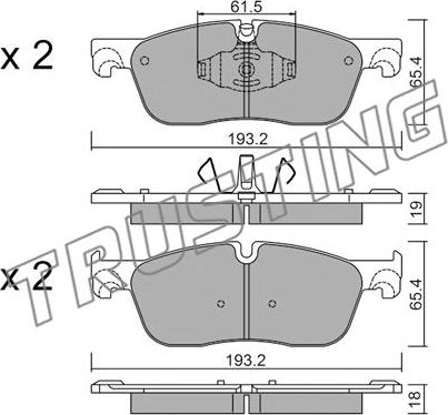 Trusting 1123.0 - Kit de plaquettes de frein, frein à disque cwaw.fr