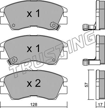 Trusting 117.0 - Kit de plaquettes de frein, frein à disque cwaw.fr