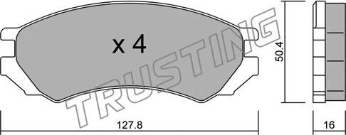 Trusting 184.0 - Kit de plaquettes de frein, frein à disque cwaw.fr