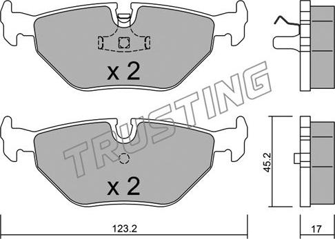 Trusting 185.0 - Kit de plaquettes de frein, frein à disque cwaw.fr