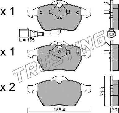 Trusting 188.4 - Kit de plaquettes de frein, frein à disque cwaw.fr