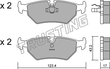 Trusting 182.0 - Kit de plaquettes de frein, frein à disque cwaw.fr