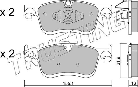 Trusting 1349.0 - Kit de plaquettes de frein, frein à disque cwaw.fr