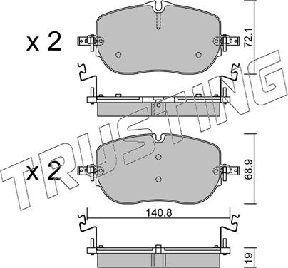 Trusting 1356.0 - Kit de plaquettes de frein, frein à disque cwaw.fr
