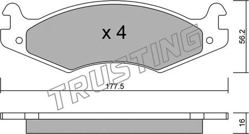 Trusting 135.0 - Kit de plaquettes de frein, frein à disque cwaw.fr