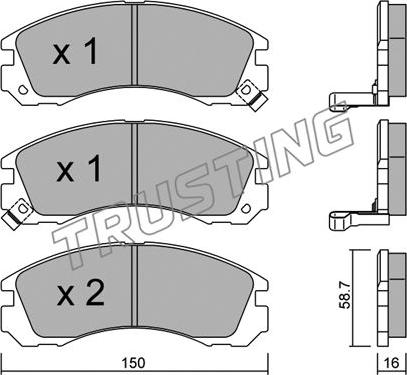 Trusting 136.0 - Kit de plaquettes de frein, frein à disque cwaw.fr