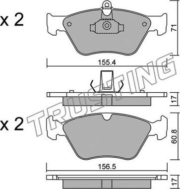 Trusting 130.0 - Kit de plaquettes de frein, frein à disque cwaw.fr