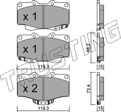 Trusting 131.0 - Kit de plaquettes de frein, frein à disque cwaw.fr