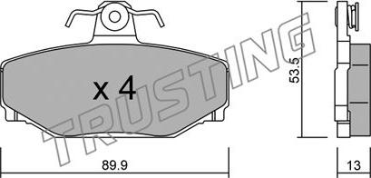 Trusting 133.0 - Kit de plaquettes de frein, frein à disque cwaw.fr