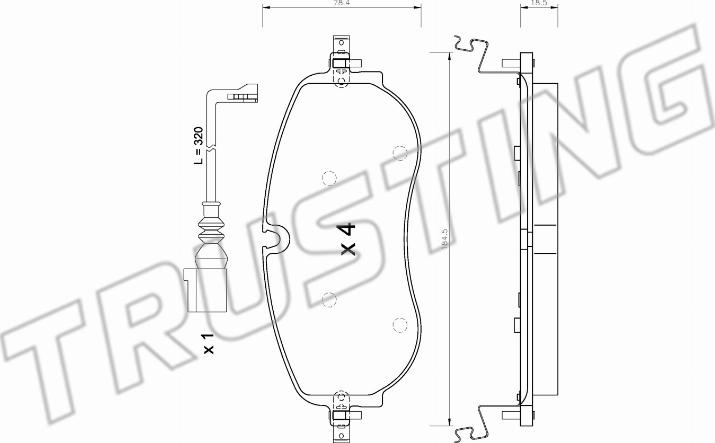 Trusting 1320.0 - Kit de plaquettes de frein, frein à disque cwaw.fr