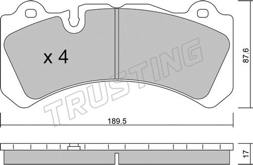 Trusting 1328.0 - Kit de plaquettes de frein, frein à disque cwaw.fr