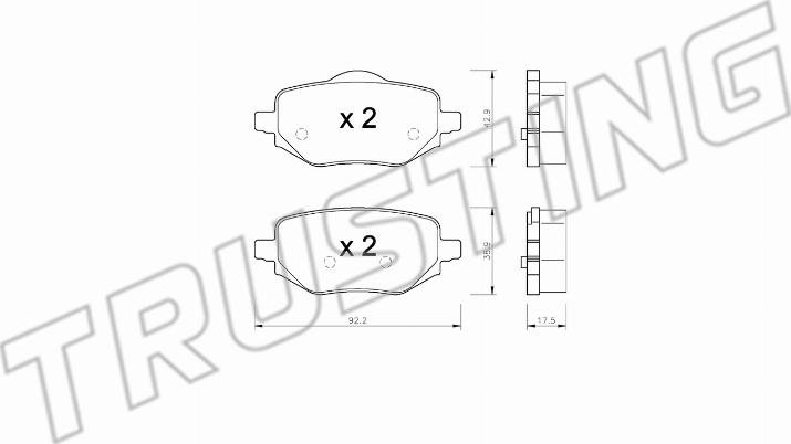 Trusting 1323.0 - Kit de plaquettes de frein, frein à disque cwaw.fr