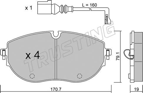 Trusting 1322.0 - Kit de plaquettes de frein, frein à disque cwaw.fr