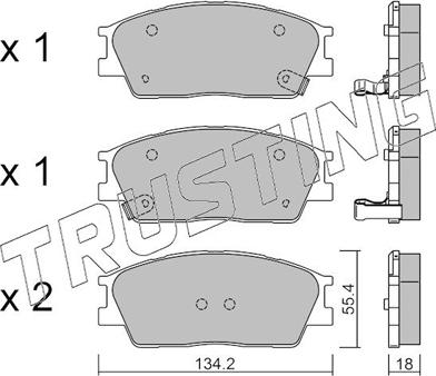 Trusting 1374.0 - Kit de plaquettes de frein, frein à disque cwaw.fr