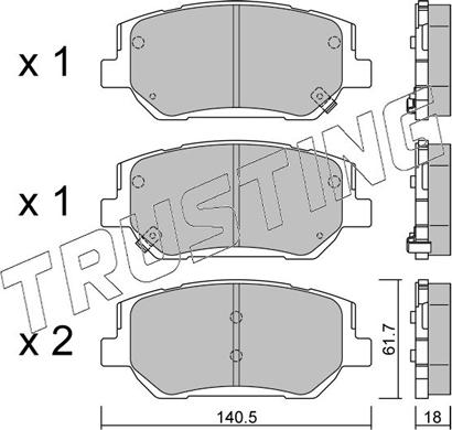 Trusting 1297.0 - Kit de plaquettes de frein, frein à disque cwaw.fr