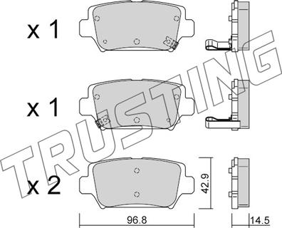 Trusting 1240.0 - Kit de plaquettes de frein, frein à disque cwaw.fr