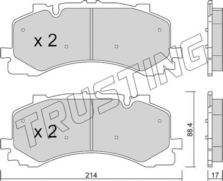 Trusting 1252.0 - Kit de plaquettes de frein, frein à disque cwaw.fr