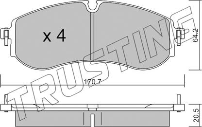 Trusting 1263.0 - Kit de plaquettes de frein, frein à disque cwaw.fr