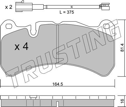 Trusting 1201.1 - Kit de plaquettes de frein, frein à disque cwaw.fr