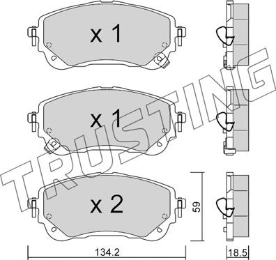 Trusting 1234.0 - Kit de plaquettes de frein, frein à disque cwaw.fr