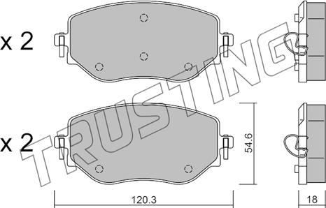 Trusting 1225.0 - Kit de plaquettes de frein, frein à disque cwaw.fr