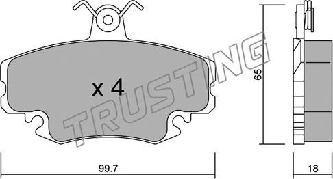 Trusting 122.0 - Kit de plaquettes de frein, frein à disque cwaw.fr