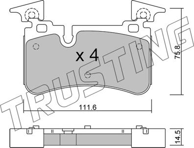 Trusting 1223.0 - Kit de plaquettes de frein, frein à disque cwaw.fr