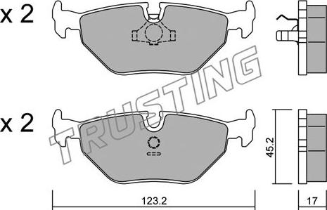 Trusting 127.0 - Kit de plaquettes de frein, frein à disque cwaw.fr