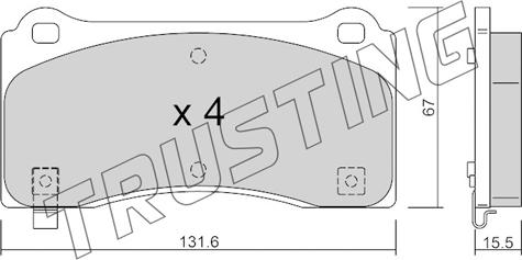 Trusting 1277.0 - Kit de plaquettes de frein, frein à disque cwaw.fr