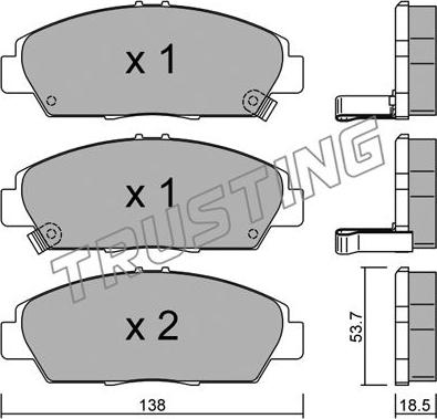 Trusting 175.0 - Kit de plaquettes de frein, frein à disque cwaw.fr