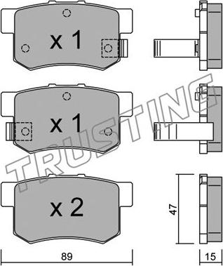 Trusting 176.0 - Kit de plaquettes de frein, frein à disque cwaw.fr