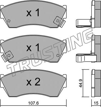 Trusting 171.0 - Kit de plaquettes de frein, frein à disque cwaw.fr