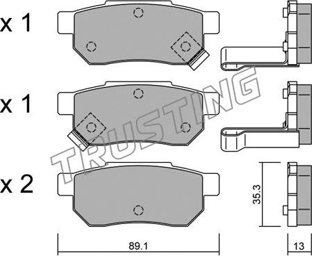 Trusting 173.1 - Kit de plaquettes de frein, frein à disque cwaw.fr