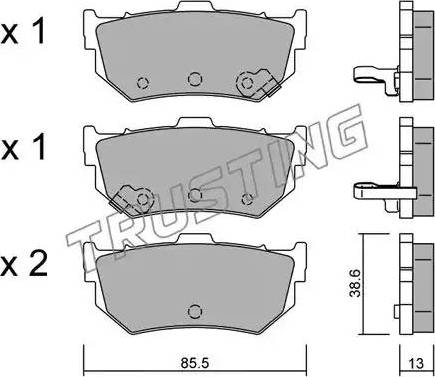 Trusting 172.0 - Kit de plaquettes de frein, frein à disque cwaw.fr