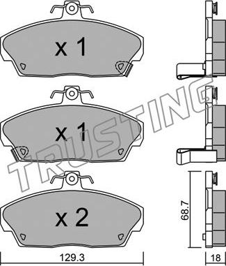 Trusting 177.0 - Kit de plaquettes de frein, frein à disque cwaw.fr