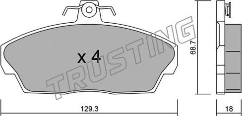 Trusting 177.1 - Kit de plaquettes de frein, frein à disque cwaw.fr